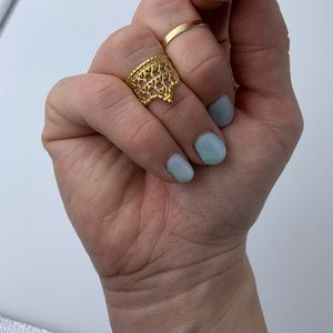 18 kt yellow gold plate midi ring